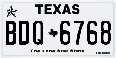 TX license plate BDQ6768