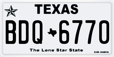 TX license plate BDQ6770
