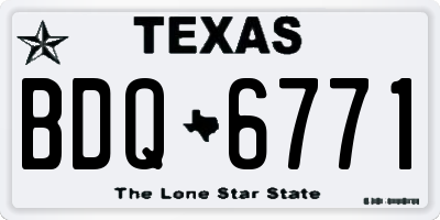 TX license plate BDQ6771