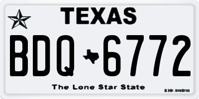 TX license plate BDQ6772
