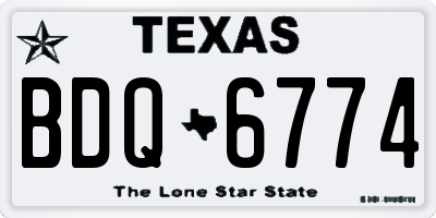 TX license plate BDQ6774