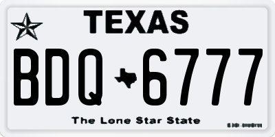 TX license plate BDQ6777