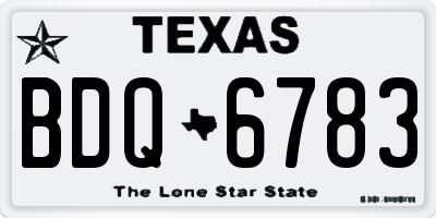 TX license plate BDQ6783