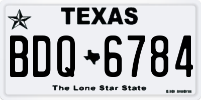 TX license plate BDQ6784