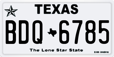 TX license plate BDQ6785