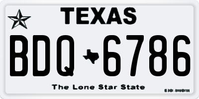 TX license plate BDQ6786