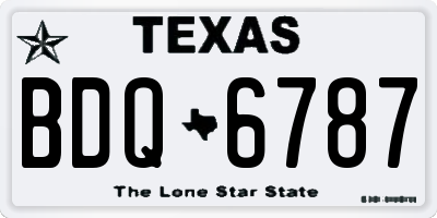 TX license plate BDQ6787