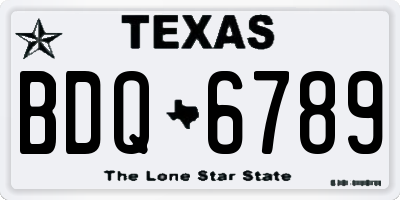 TX license plate BDQ6789