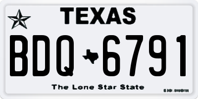 TX license plate BDQ6791