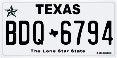 TX license plate BDQ6794