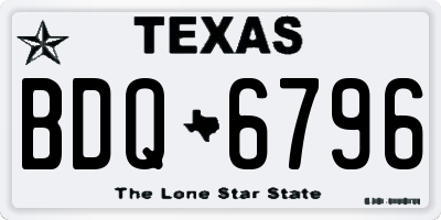TX license plate BDQ6796