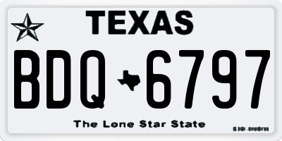 TX license plate BDQ6797