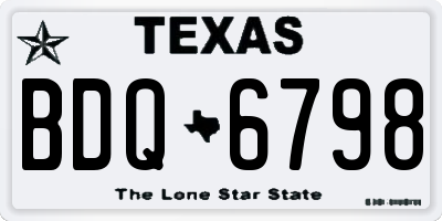 TX license plate BDQ6798