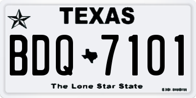 TX license plate BDQ7101