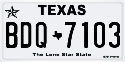TX license plate BDQ7103
