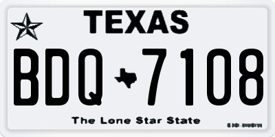 TX license plate BDQ7108