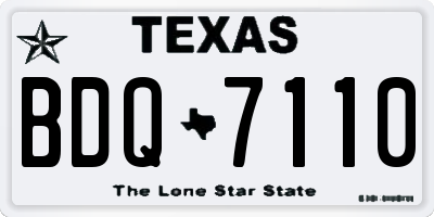 TX license plate BDQ7110