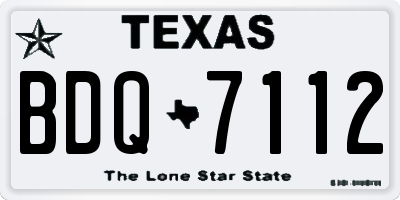 TX license plate BDQ7112