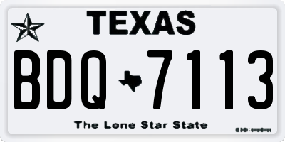 TX license plate BDQ7113
