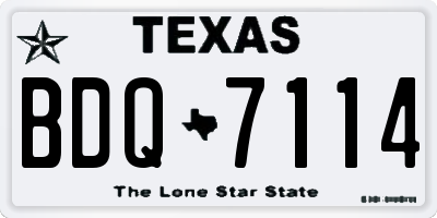 TX license plate BDQ7114