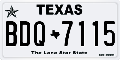 TX license plate BDQ7115