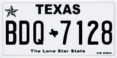 TX license plate BDQ7128