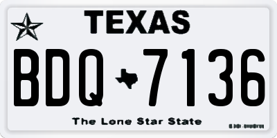 TX license plate BDQ7136
