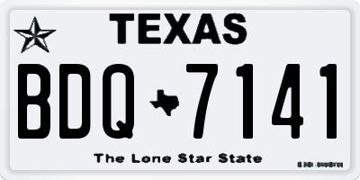 TX license plate BDQ7141