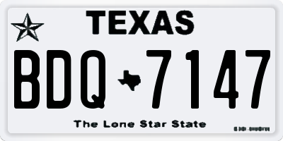 TX license plate BDQ7147