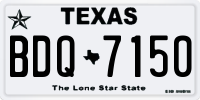 TX license plate BDQ7150