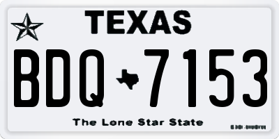 TX license plate BDQ7153