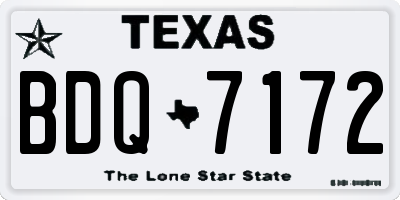 TX license plate BDQ7172