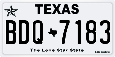 TX license plate BDQ7183