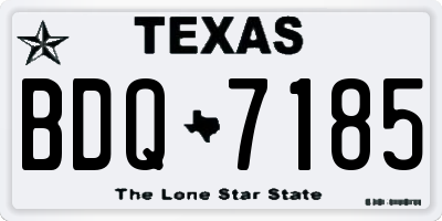 TX license plate BDQ7185