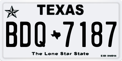 TX license plate BDQ7187