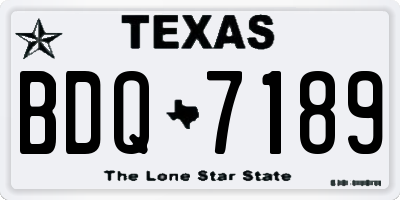 TX license plate BDQ7189