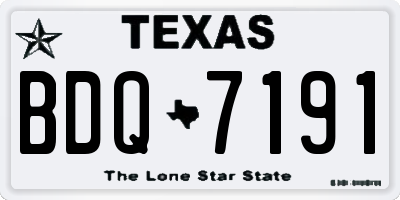 TX license plate BDQ7191