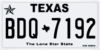 TX license plate BDQ7192