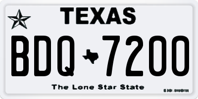 TX license plate BDQ7200