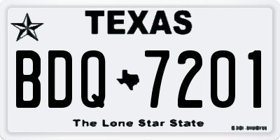 TX license plate BDQ7201