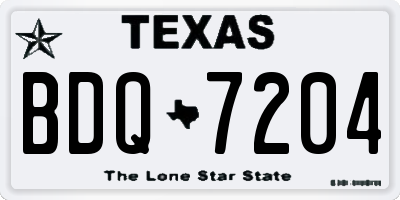 TX license plate BDQ7204