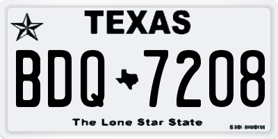 TX license plate BDQ7208