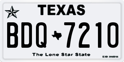 TX license plate BDQ7210