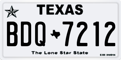 TX license plate BDQ7212