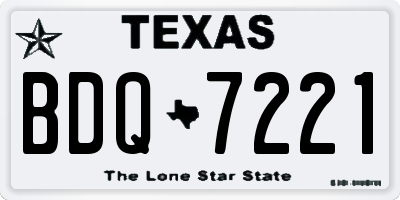 TX license plate BDQ7221