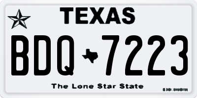 TX license plate BDQ7223