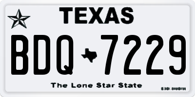 TX license plate BDQ7229