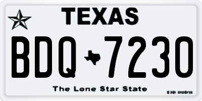 TX license plate BDQ7230