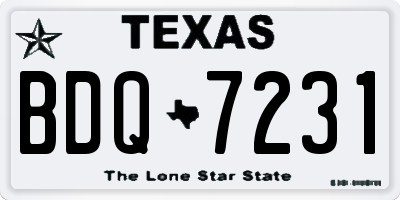 TX license plate BDQ7231
