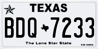 TX license plate BDQ7233